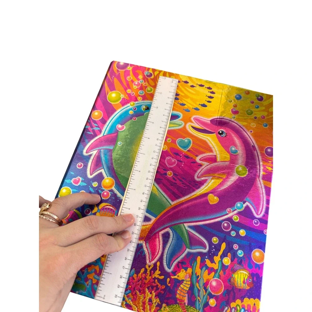 Y2K Lisa Frank Dancing Dolphin 3 Ring Binder Office School Supplies Preppy